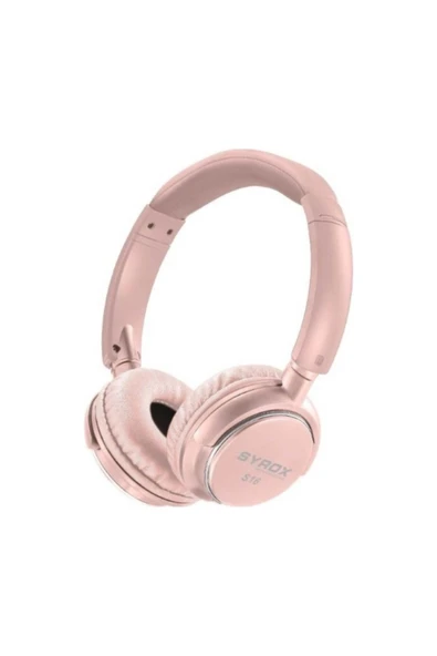 Pembe As16 Kablosuz Hafıza Kartlı Bluetooth Kulaküstü Kulaklık
