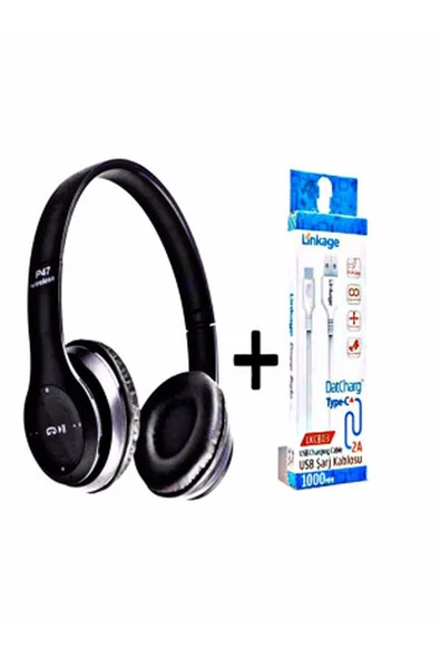 Kulak Üstü Siyah Bluetooth Kulaklık ürün görseli 1