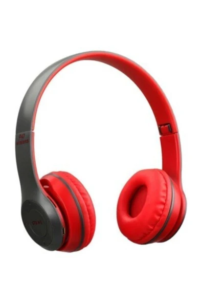 Gri Kırmızı Bluetooth Kulaklık ürün görseli 1