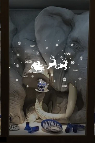 İndispensableyl Yılbaşı Happy New Year Çıkartma Süsü ÖZEL Yıl Süsü Parti Cam Süsü Noel Ağacı Kar Tanesi - Resim 2