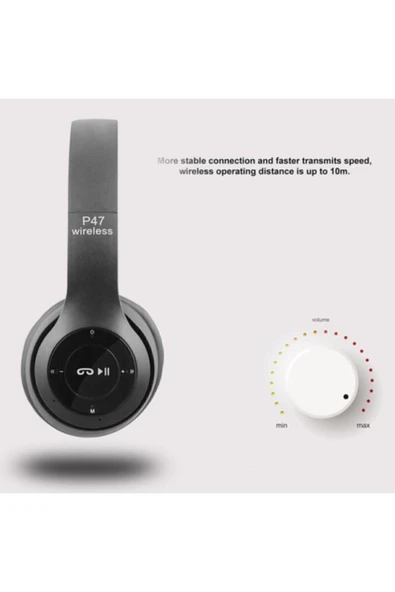 Yok 5.0+edr Wireless Headphones Bluetooth Kulaklık 5.0+edr 5.0 2 Yıl Siyah - 4
