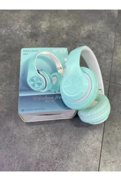Unisex Mavi Macaron Set Bluetooth Kablosuz Stereo Kulaklık - 4