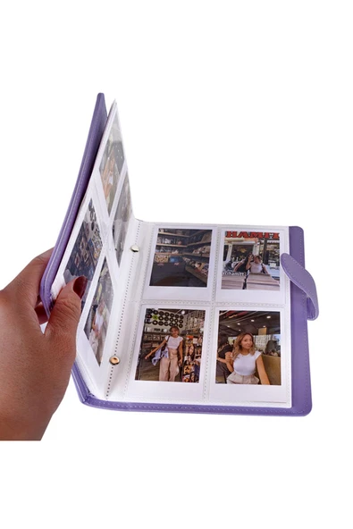 Deri Instax Polakart Fotoğraf Albümü 6x9cm 96 adet Fotoğraf Kapasiteli - 6