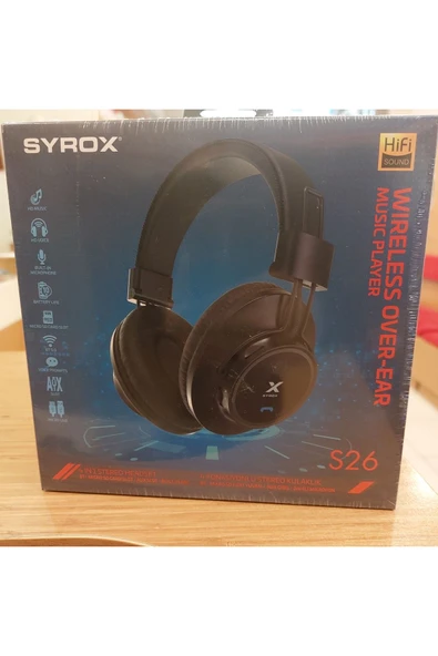 Kulak Üstü S26 Kablosuz Bluetooth Kulaklık Hafıza Kartlı Siyah - 1