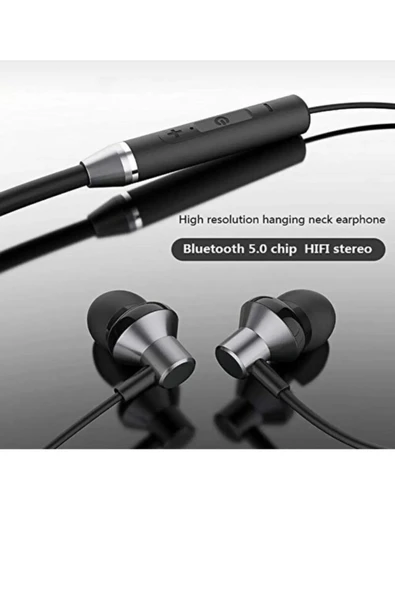 Pro Sport Kablosuz Mıknatıslı Mikrofonlu Bluetooth Kulaklık Siyah - Resim 4