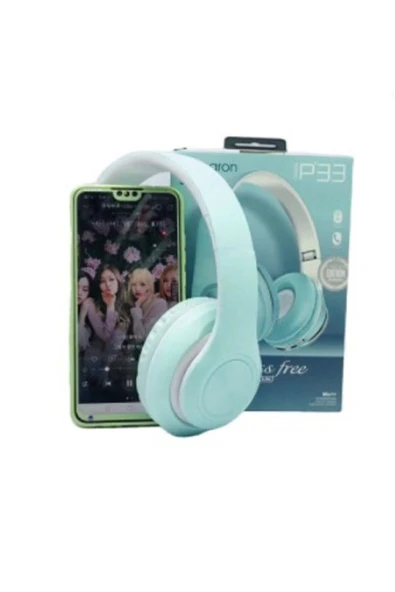 Unisex Mavi Macaron Set Bluetooth Kablosuz Stereo Kulaklık - 3