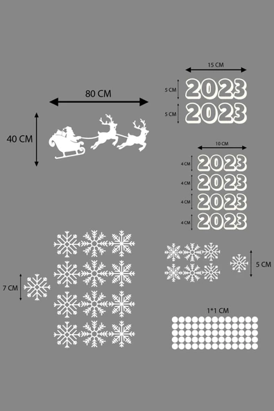 İndispensableyl Yılbaşı Happy New Year Çıkartma Süsü ÖZEL Yıl Süsü Parti Cam Süsü Noel Ağacı Kar Tanesi - Resim 3