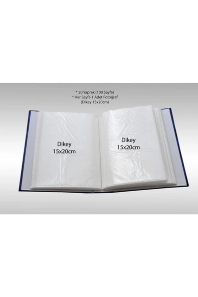 15x21cm 100’lük Ciltbezli Deluxe Fotoğraf Albümü Lacivert - Resim 2
