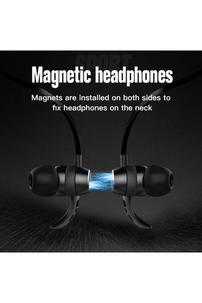 Mıknatıslı Spor Bluetooth Kulaklık 200 Saat Müzik - Resim 2