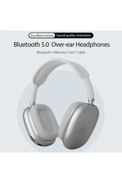 P9 Plus Kablosuz 5.0 Mikrofonlu Bluetooth Kulaklık P9 Kulaklık - Resim 5