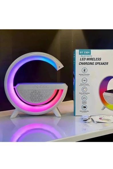 KABLOSUZ ŞARJ/ LED IŞIK/ HOPARLÖR/ Led Wıreless Chargıng Speaker - 1