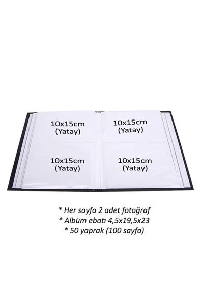 200'lük 10x15 Fotoğraf Albümü Pencereli - Resim 2
