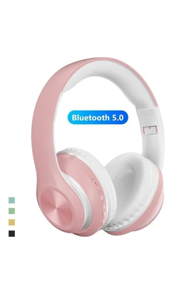 Bluetooth Kablosuz Stereo Kulaklık Pembe - Resim 5