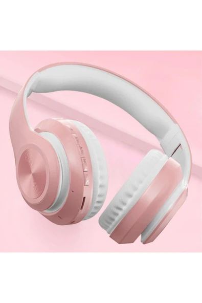 Bluetooth Kablosuz Stereo Kulaklık Pembe - Resim 3