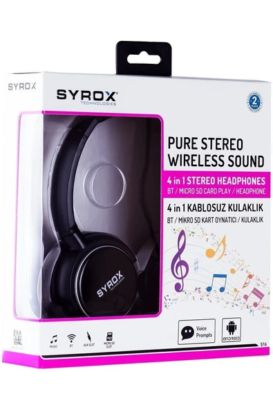 S16 Bluetooth Kulaklık Hafıza Kartlı - Resim 2