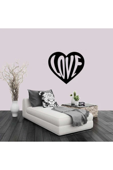 İndispensableyl Sıkışmış Love Yazılı Kalp Dekoratif Duvar ÖZEL sticker, Çıkartma, Etiket - 1