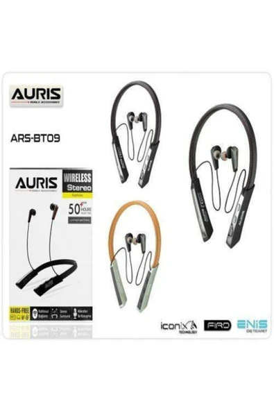 Auris Bt09 Wireless - Bluetootlu Sport Deri Desenli Kulakiçi Kablosuz Kulaklık ürün görseli 1