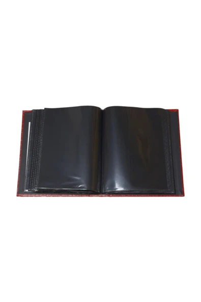 15x21 Lacivert Sh Albüm Beyaz 100’lük Deri Desenli Fotoğraf Albümü 15x21cm - 1