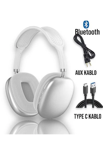 P9 Air Pro Max Kablosuz 5.0 Mikrofonlu Aux Kablolu Bluetooth Kulaklık Android Ve Ios Uyumlu 5.0 ürün görseli 1