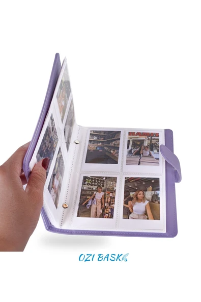 Deri Instax Polakart Fotoğraf Albümü - 96 Kapasite - Resim 3