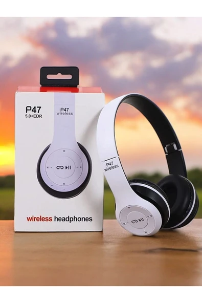 BLUETOOTH KULAK ÜSTÜ KULAKLIK KATLANABİLİR HAFIZA KARTLI FM RADYO ÖZELLİKLİ