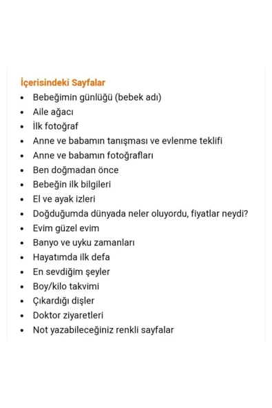 Kız Bebeğin Güncesi Bebek Hediyesi Bebek Anı Defteri - 6