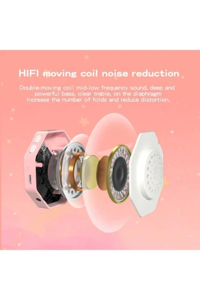 A+ Kalite Rgb Vilya Kedi Kulağı Detaylı Bluetooth Kablosuz Kulaklık Çocuk Oyuncu Fm Radyo Hafıza Kar - Resim 5