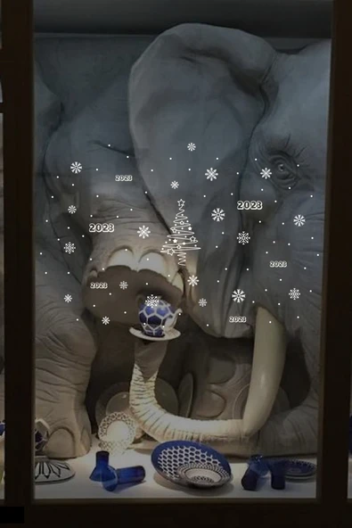 İndispensableyl Yılbaşı Happy New Year ÖZEL sticker Çıkartma Süsü ÖZEL Yıl Süsü Parti Cam Süsü Noel Ağacı Kar Tanesi ürün görseli