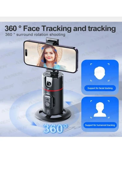 P02 Profesyonel 360 Derece Gimbal Öz Çekim Telefon Sabitleyici Video Çekimi Siyah