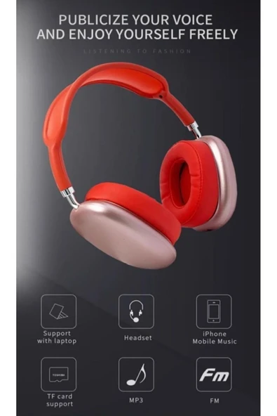 P9 Air Max Kablosuz Uyumlu  5.0 Mikrafonlu Bluetooth Kulakluk P9 Kulaklık - 3