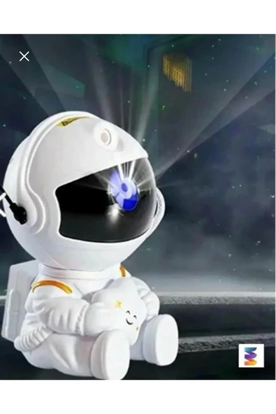 Gökyüzü Projeksiyon Gece Lambası Çocuk Odası Kumandalı Astronot Projektör Uzay Gece Aydınlatması