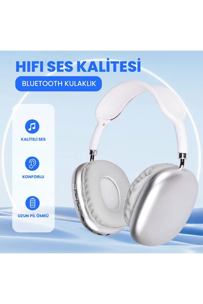 Max Görünümlü Kablosuz Bluetooth Kulak Üstü Kulaklık - Resim 6