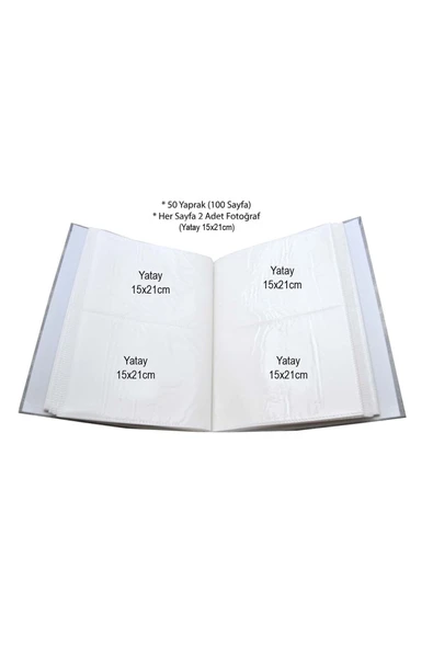 15x21cm 200’lük Ciltbezli Fotoğraf Albümü - Resim 2