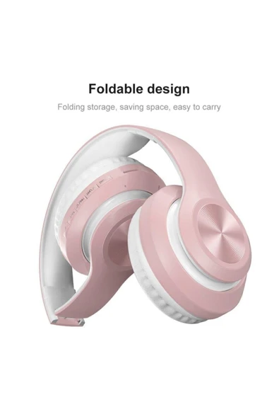 Bluetooth Kablosuz Stereo Kulaklık Pembe - Resim 7