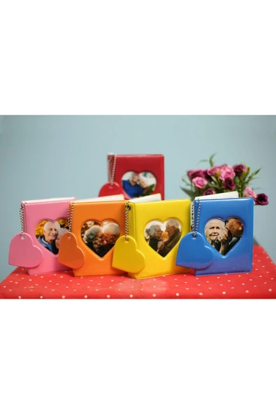 6x9 İnstax Fotoğraf Resim Albümü Kartlık Mini Kalpli Albüm - Resim 4