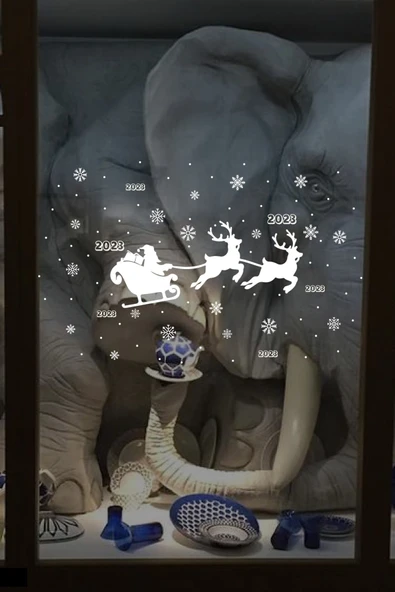 İndispensableyl Yılbaşı Happy New Year  Çıkartma Süsü ÖZEL Yıl Süsü Parti Cam Süsü Noel Ağacı Kar Tanesi ürün görseli