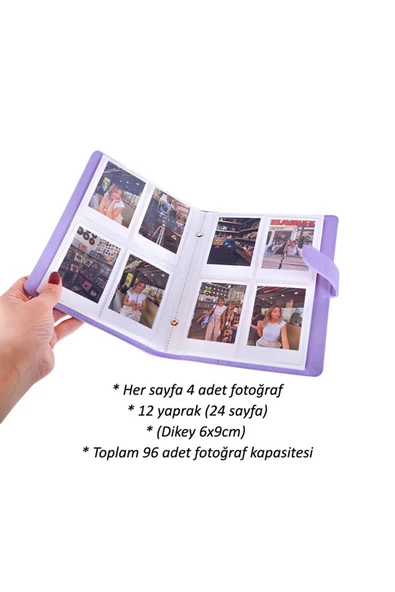 Deri Instax Polakart Fotoğraf Albümü 6x9cm 96 adet Fotoğraf Kapasiteli - 2
