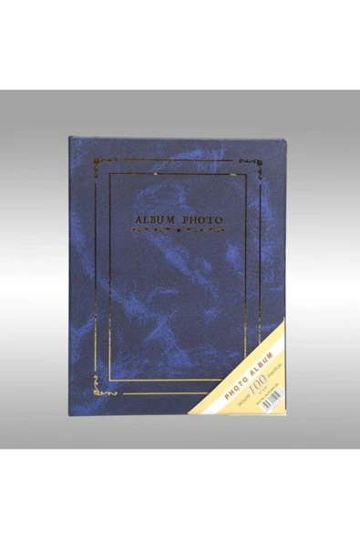 15x21cm 100’lük Ciltbezli Deluxe Fotoğraf Albümü Lacivert - Resim 3