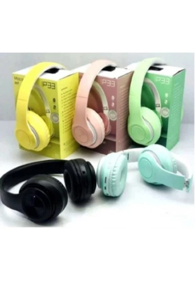 Unisex Mavi Macaron Set Bluetooth Kablosuz Stereo Kulaklık - 8