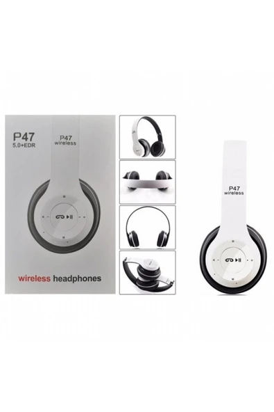P47 Wireless Bluetooth 5.0 Kablosuz Kulaklık Mp3 Extra Bass Fm Radyo