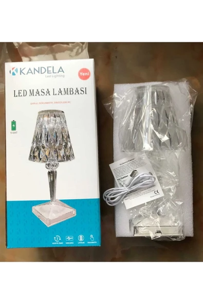 Vilya Akrilik Kristal Led Şarjlı Masa Üstü Lamba Kristal Gece Lambası Dokunmatik Elmas Lamba Crysta - 4