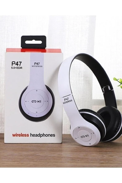 P47 Kablosuz Katlanabilir Bluetooth Kulaküstü Kulaklık Sd Kart Pc Ve Tüm Akıllı Telefonlar - 2