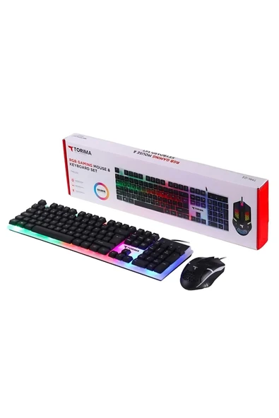 TMK-03 Gaming Rgb Işıklı Kablolu Q Klavye Ve Mouse Seti Siyah