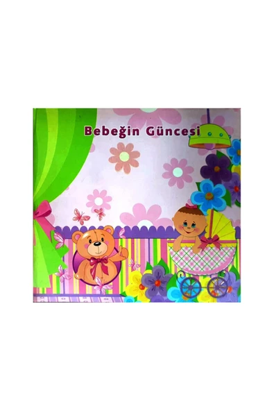 Bebeğin Güncesi Anı Defteri Ve Yeşil Çiçek Desenli Fotoğraf Albümü