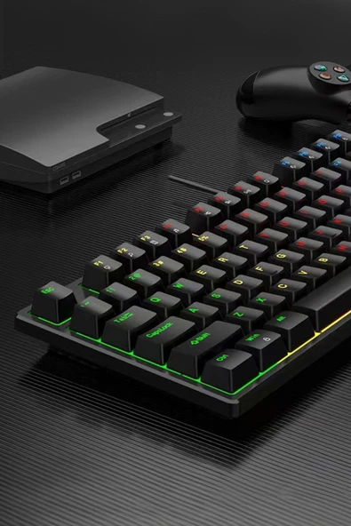 Tk-05 Kablolu Mekanik Blue Switch Rgb Işıklı Gaming Klavye Siyah - 2