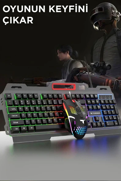 TMK-06 Gaming Rgb Işıklı Kablolu Q Klavye ve Mouse Seti Siyah - 2