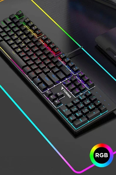 Tk-05 Kablolu Mekanik Blue Switch Rgb Işıklı Gaming Klavye Siyah - 4