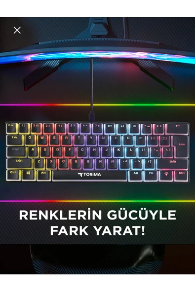 Mini Klavye Türkçe Kablolu Gaming Klavye - 2