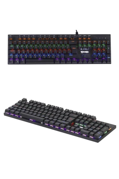 Tk-05 Kablolu Mekanik Blue Switch Rgb Işıklı Gaming Klavye Siyah - 7