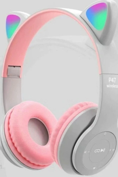 A+ Kalite Vilya Kedi Kulağı Detaylı Uyumlu Bluetooth Kablosuz Kulaklık Çocuk Oyuncu + Aux Kablo